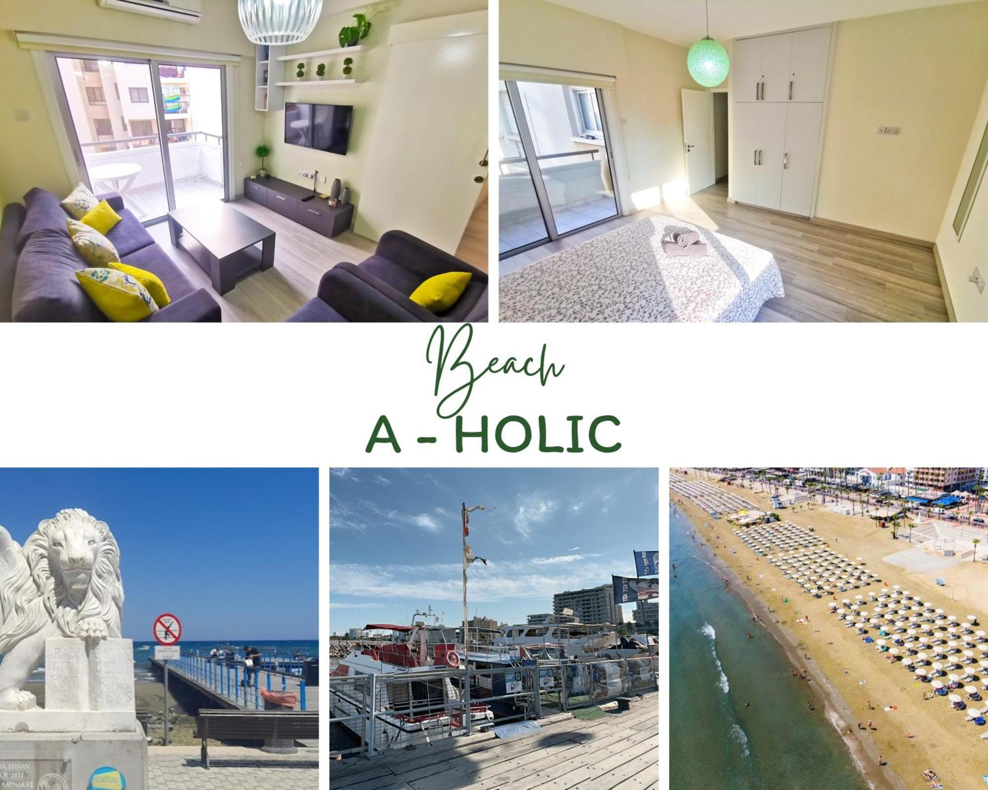 Beach-A-Holic Apartment, 2 Min Distance From Larnaca Marina Esterno foto